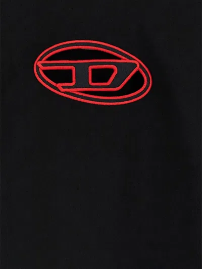 Diesel F-slimmy Cotton Blend Sweatshirt In Black