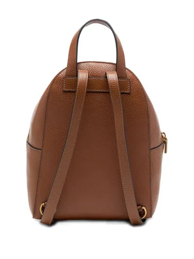 Coccinelle Flap-pocket Zip Backpack In Brown