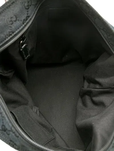 Pre-owned Gucci 2000-2015 Gg Canvas Web Crossbody Bag In Black