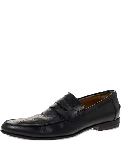 Pre-owned Gucci 2024 Ssima-pattern Loafers In Black
