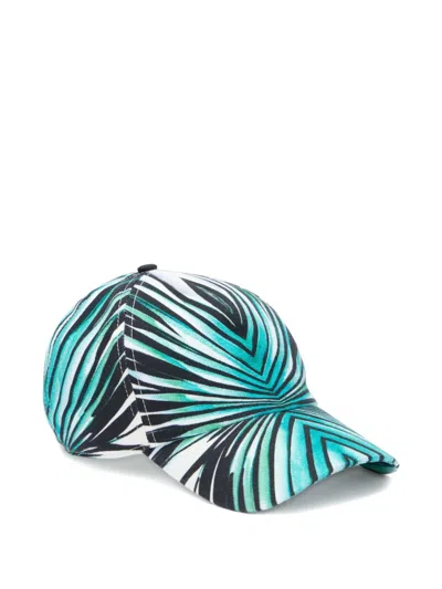 Roberto Cavalli Ray Of Sea Print Baseball Cap In Black