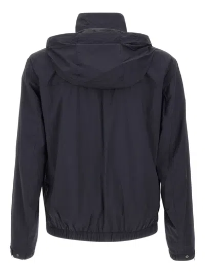 Hugo Boss Boss Camel "l-calfo1" Jacket With Hood And Zipper In Blue