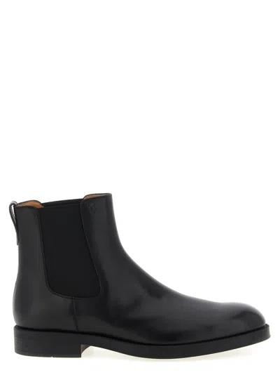 Tod's Suede Leather Chealsea Boots In Black