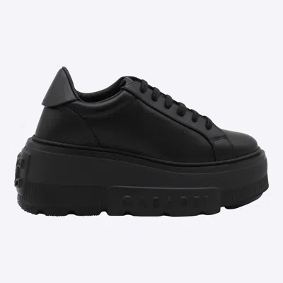 Casadei Low Top Platform Sneakers In Black