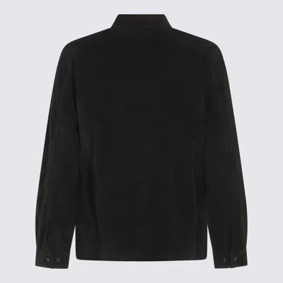 C.p. Company Classic Black Shirt-style Jacket With Structured Collar And Flap Pockets In Black