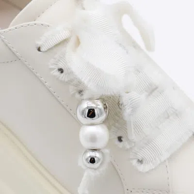 Casadei Low Top Sneakers With Embellished Platform Sole In White