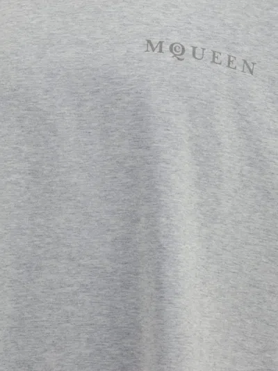 Alexander Mcqueen Logo T-shirt In Gray