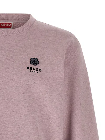 Kenzo Oversize Crew Neck Sweatshirt With Floral Back In Pink