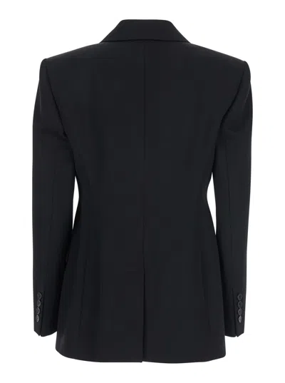Givenchy Double-breasted Slashed Jacket In Wool In Black