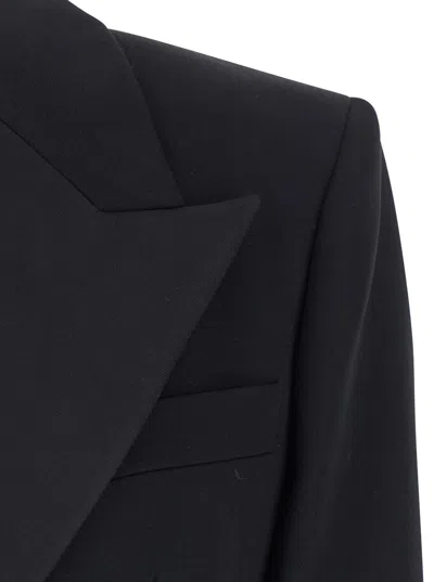 Givenchy Double-breasted Slashed Jacket In Wool In Black