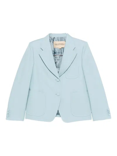 Valentino Garavani Structured Light Blue Crepe Couture Blazer