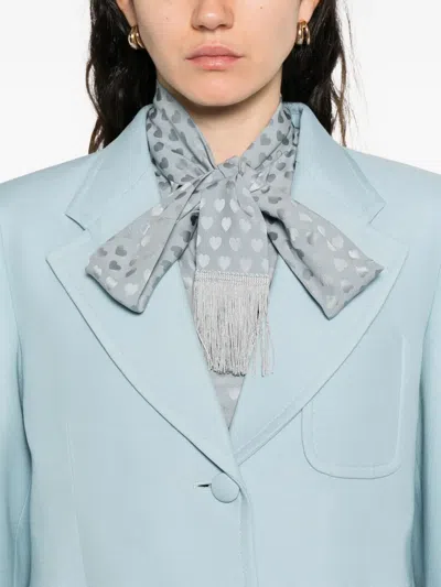 Valentino Garavani Structured Light Blue Crepe Couture Blazer