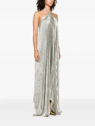 褶饰荷叶边连衣裙