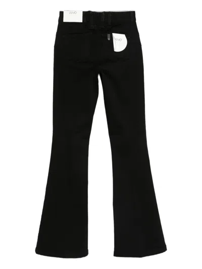 Liu •jo Flared Black Jeans With Classic Five-pocket Design In Black