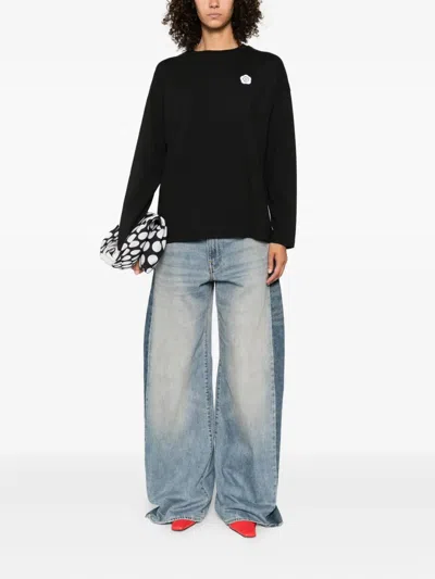 花卉缀饰长袖上衣