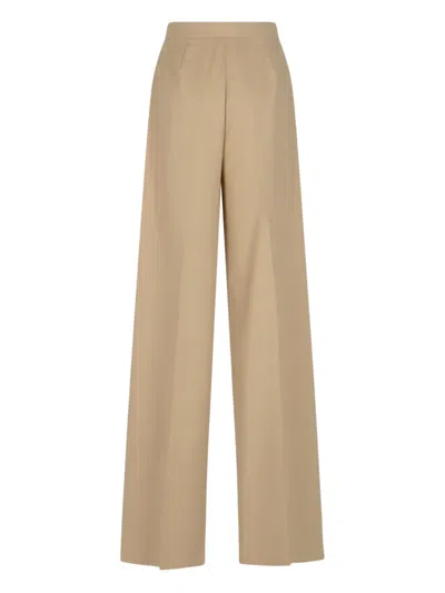Max Mara Cotton High-waist Trousers In Neutral