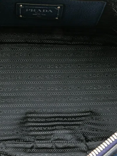 Pre-owned Prada 2010-2025 Vitello Daino Double Handle Satchel In Blue