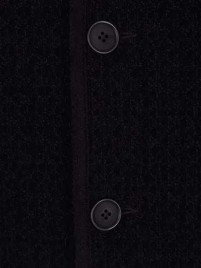 Giorgio Armani Buttoned Sweater With Long Sleeves And Pockets In Black