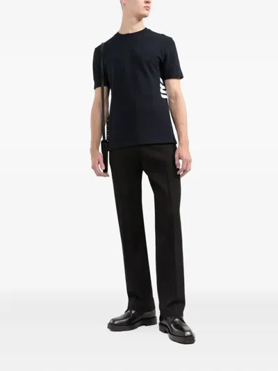 Thom Browne Signature Loopback Oversized T-shirt In Black