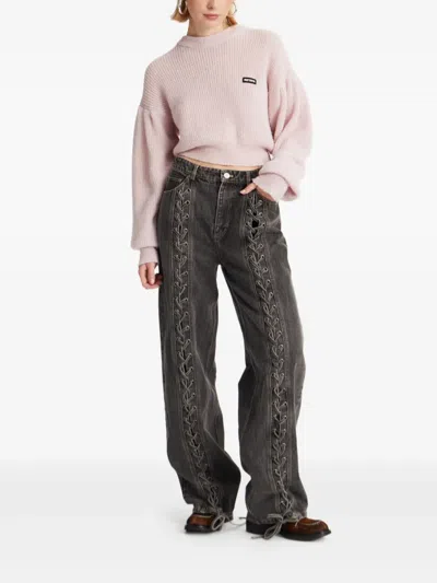 Rotate Birger Christensen Rotate Birgerchristensen Wool Puff Sweater In Pink