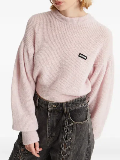 Rotate Birger Christensen Rotate Birgerchristensen Wool Puff Sweater In Pink
