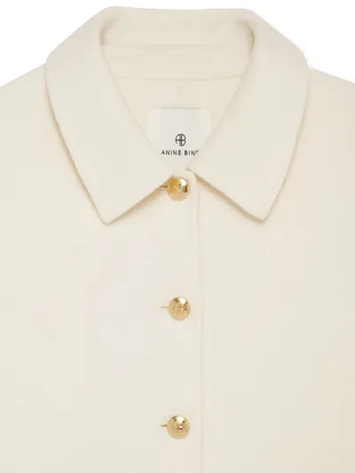 Anine Bing Wool And Cashmere Jacket With Long Sleeves In Neutral