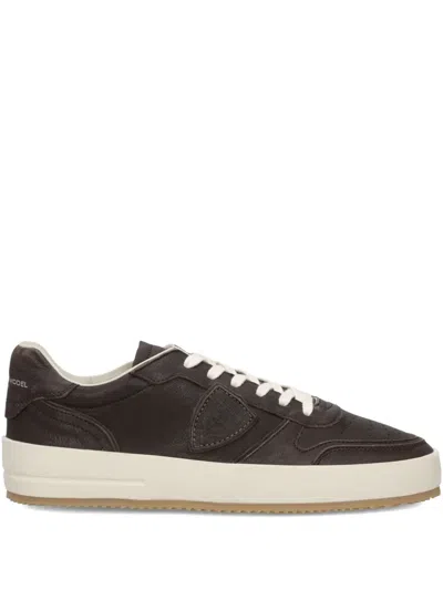 Philippe Model Nice Low Sneakers In Brown Leather In Brown