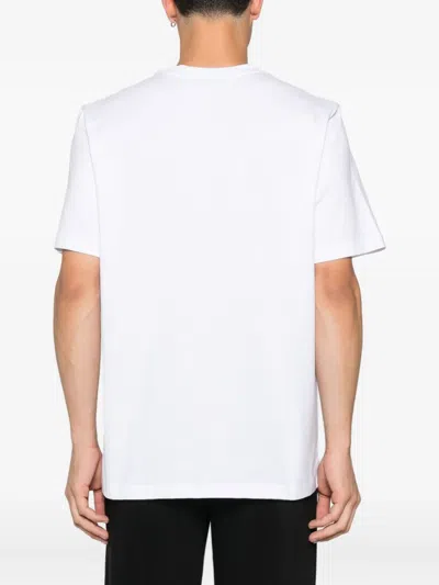 Msgm Cotton T-shirt With Front Printed Logo In White