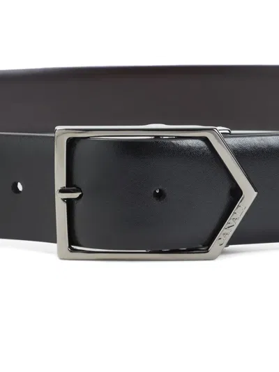 Canali Reversible Leather Belt In Black