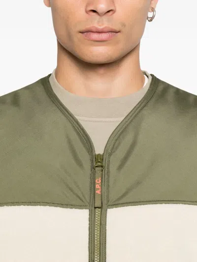 Apc Crew Neck Sleeveless Sweatshirt With Contrast Panel In Multi