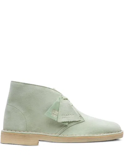 Clarks Originals Suede Desert Boots In Green