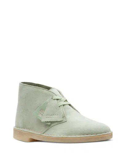 Clarks Originals Suede Desert Boots In Green