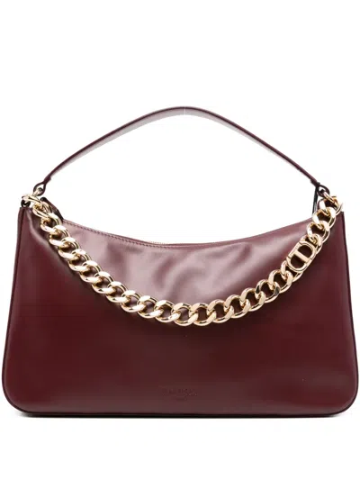 Twinset Twin-set Structured Crossbody Bag With Chain Strap In Red