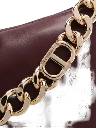 Twinset Twin-set Structured Crossbody Bag With Chain Strap In Red