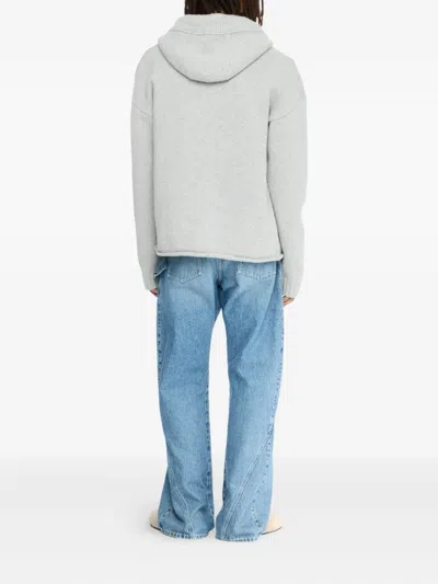 Jw Anderson J. W. Anderson Textured Zip-up Hoodie In Gray