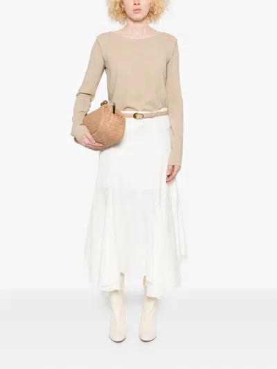 Ermanno Scervino Boat-neck Long-sleeve Sweatshirt In Brown