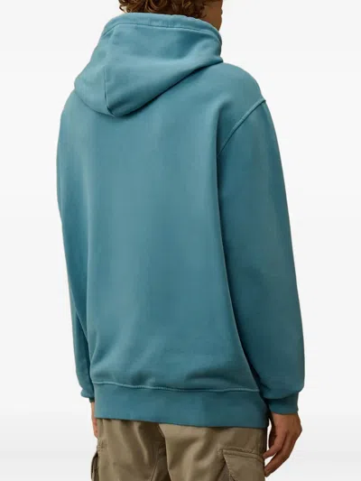 C.p. Company C.p.company Hoodie With Embroidered Logo In Blue
