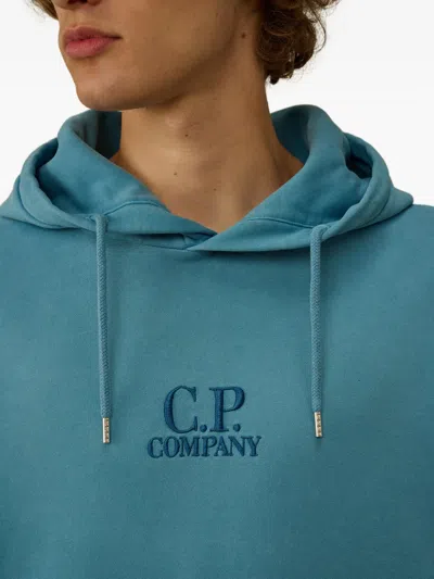 C.p. Company C.p.company Hoodie With Embroidered Logo In Blue