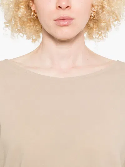 Ermanno Scervino Boat-neck Long-sleeve Sweatshirt In Brown