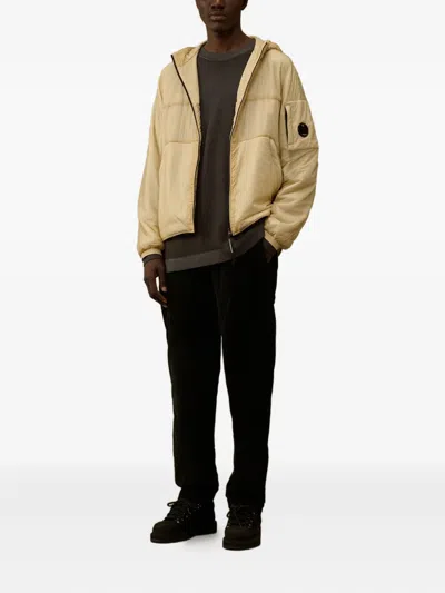 C.p. Company Fine-knit Merino Crewneck Sweater With Patch Pocket Detail In Brown