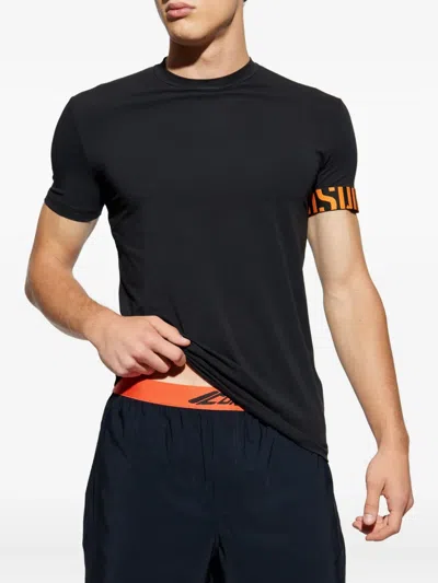 Dsquared2 Graphic Print Crew Neck Short Sleeve T-shirt In Black