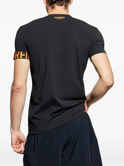 Dsquared2 Graphic Print Crew Neck Short Sleeve T-shirt In Black