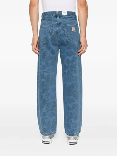 Carhartt Denim Duck Landon Trousers Five Pocket Design In Blue