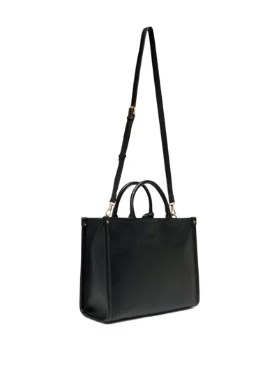 Liu •jo Structured Black Handbag With Metallic Logo In Black