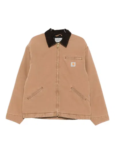 Carhartt Og Detroit Cotton Zip Jacket In Neutral