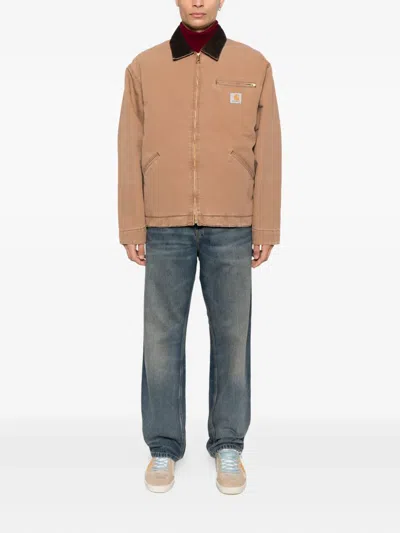 Carhartt Og Detroit Cotton Zip Jacket In Neutral
