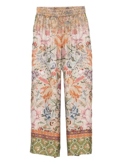 Pierre-louis Mascia Pierre Louis Mascia Printed Silk Trousers In Pink