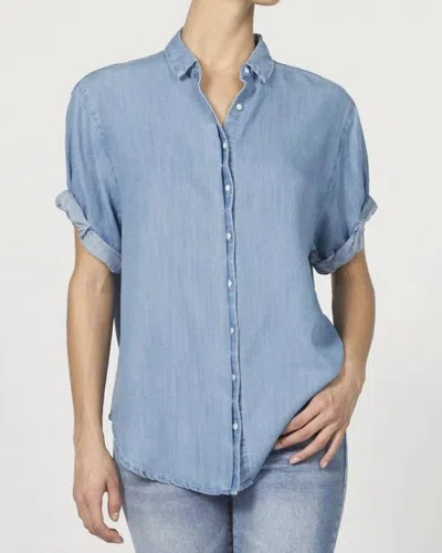 Dear John Denim Benning Button Front Shirt In Bleached Denim In Blue
