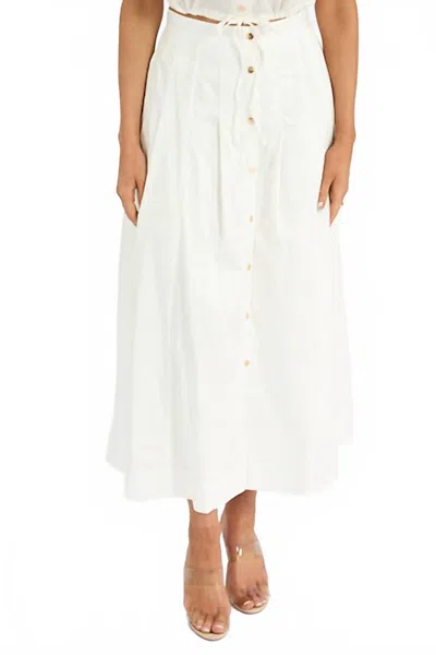 Karina Grimaldi Eden Solid Button Down Skirt In White In White