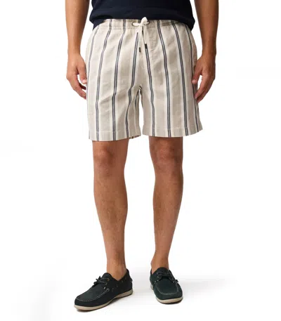 Rodd & Gunn Wingfield Textured Stripe Pull On Shorts In Neutral